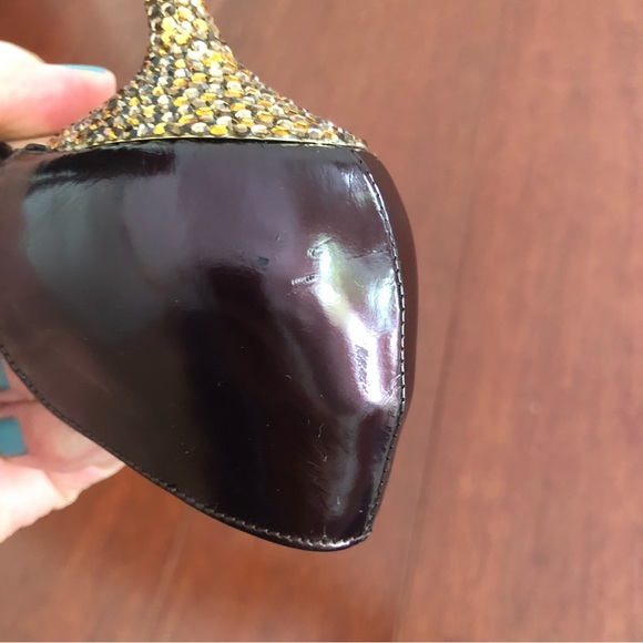 Francesco Secco ombre ,orange ,yellow diamond embellished peep toe pumps sandals - Picture 10 of 17